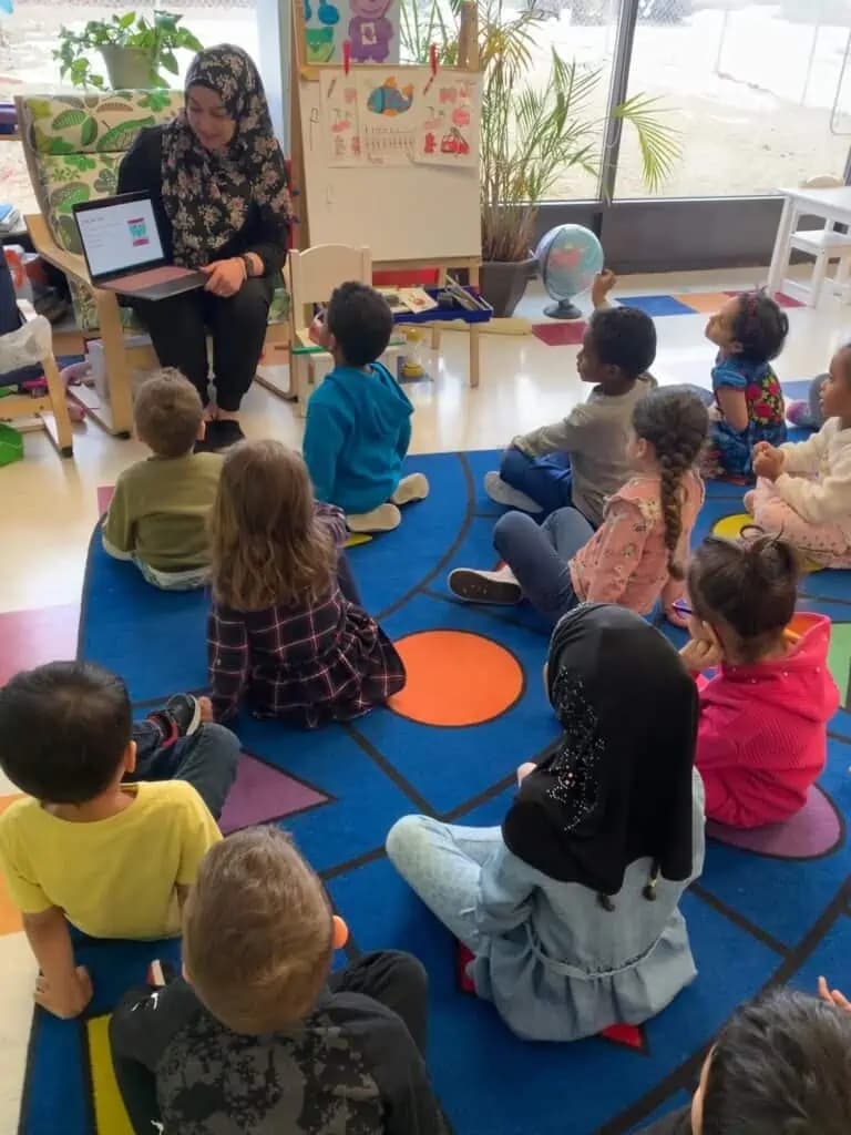London Square Dental team visit to Al Amal Preschool teaching children about oral health